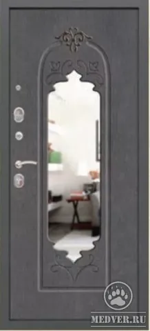 Декоративная входная дверь с зеркалом-14